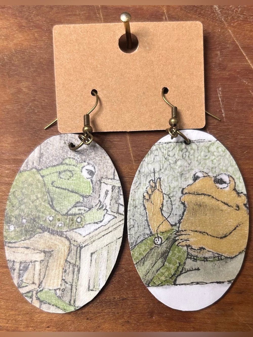 Upcycled Frog and Toad Drop Earrings